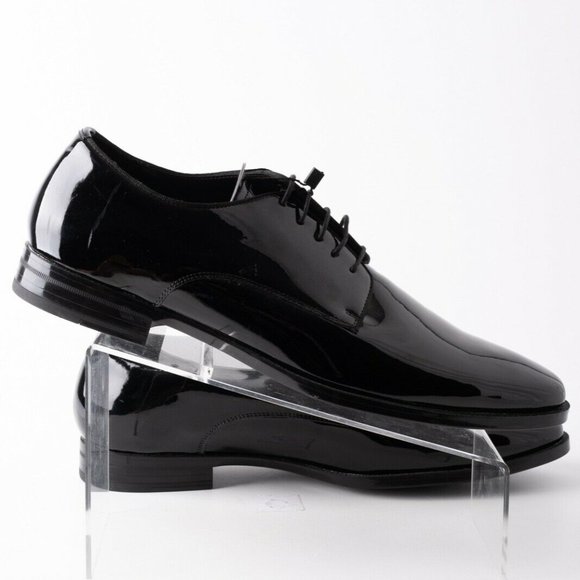 Zara Mens Black Derby Shoes Patent Finish Sz 12 45 - Picture 7 of 11